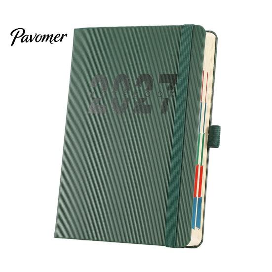 Personal Productivity Diary 2027 A5 Daily Planner, Vertical Grain Hardcover 320 Page Thick Paper Writing Journal Schedule Notebook, English