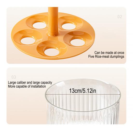 Frikadellenformer 5 Bälle Manuell Drücktyp Fleischbällchenmacher Küche Frikadellenpresse Form für Gleichmäßige Frikadellen Fischbällchen Garnelenbällchen Gebäck