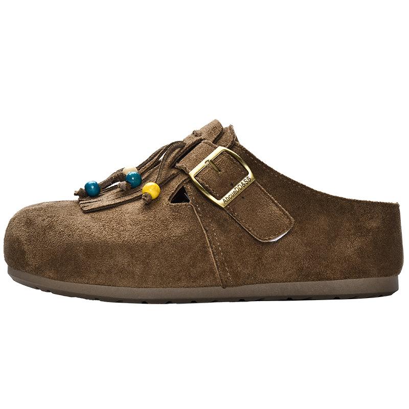 New Products Are On Sale In Autumn, New Thick-bottomed Tassel Lazy People Pedal Casual Half Slippers 5909