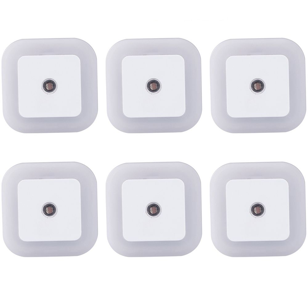 6 Pack Dusk to Dawn Sensor LED Night Light Square Smart Sensor Light Motion Sensor Light Hallway