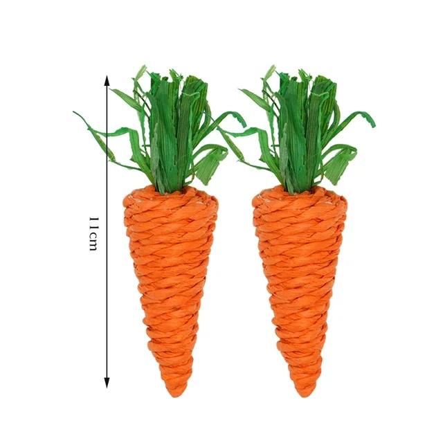 Rabbit Chew Toy Organic Natural Apple Wood Grass Pet Bunny Rabbit Toys For Chinchilla Guinea Pigs Hamster Utensils Accessories
