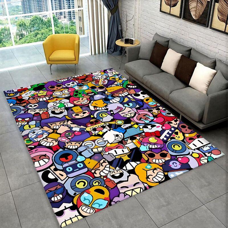 Cartoon B-Brawl Game Non-Slip Area Rug for Living Room,Bedroom,Playroom,Soft Carpet Floor Mat Home Decor Rug  Room Gift