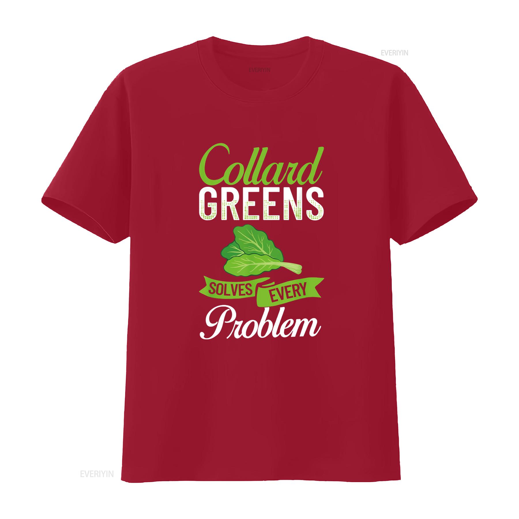 Collard Greens Recipe Plants Seasoning Vegatables Kale T Shirt vintage Washed Versatile Breathable Stylish homme graphic Casual S