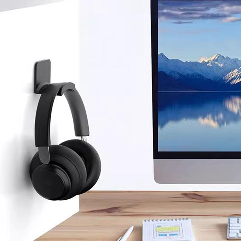 Universal Headphone Stand Adhensive Plastic Wall Mount Hanger Under Desk Headset Rack Holder Support For Gaming Earphone Bracket