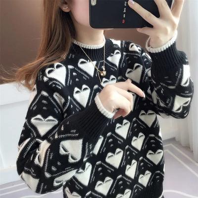 Damenmode lockere Strickoberteile für Herbst und Winter, verdickter Pullover