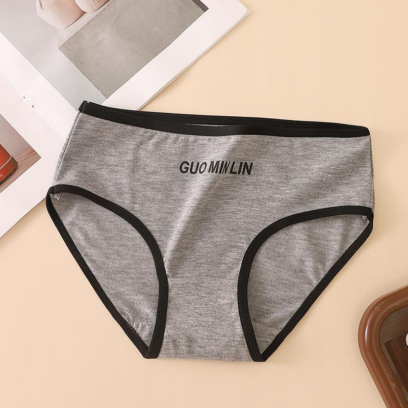 Women's Briefs Cotton Underpants Sports Girls Mid-waist Cotton Crotch Panties