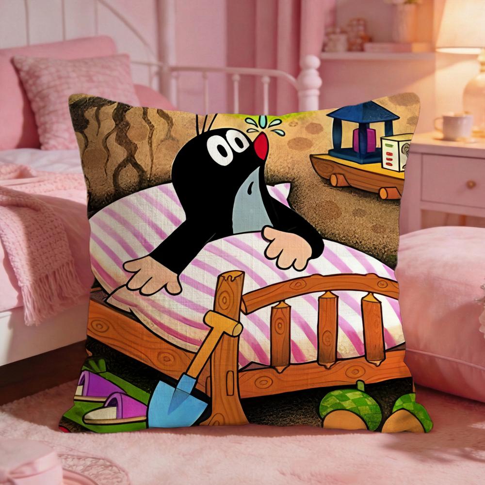TThe Little MoleS Anime Cushion Cover Premium Comfort Reversible Pillow Cove Two In One Design For Any Room Car Interior