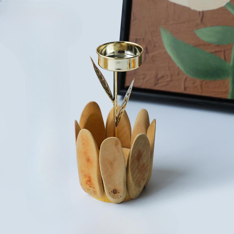 1PC Ins Wood Driftwood Aromatherapy Candle Holder-Home Goods Bedroom Book Tablecloth Ornaments,4cm Candles Are Recommended.