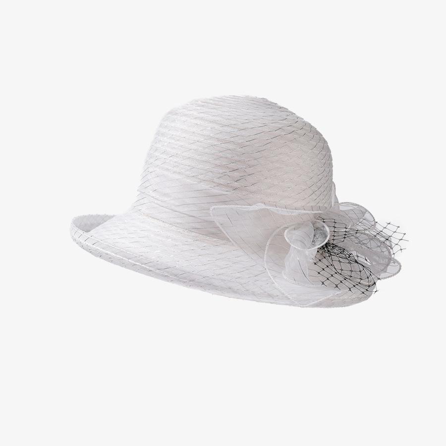 Summer Retro Style Basin Hat Women's Sunscreen Sunshade Hat Curled Topper Hat