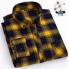 Herbst Dickes Flanellhemd Karomuster Hemden Standard-Passform Für Herren Langarm Reine Baumwolle Mode Einzelnes Aufgesetztes Taschendesign Jung