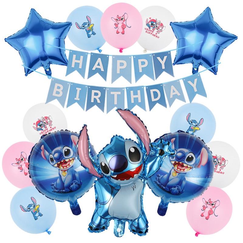 Uroczy różowy zestaw balonów aluminiowych z ściegiem, dekoracja urodzinowa dla dziecka w przestrzeni międzygwiezdnej