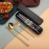 Stainless Steel Cutlery Sets Western Chopsticks Forks And Spoons Hotel Dinner Table Service French Wedding Decoration