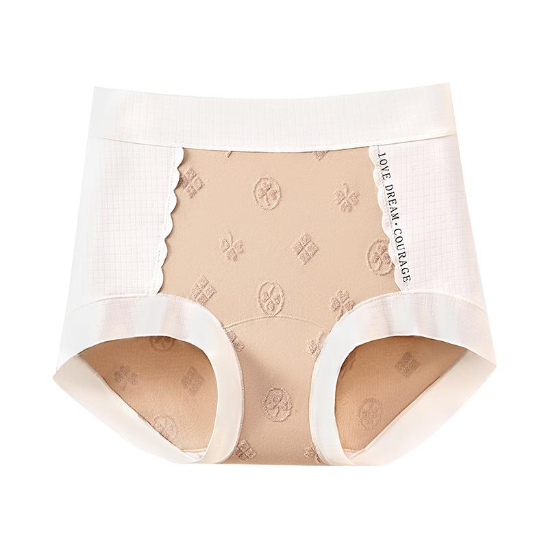 Female Spring and Autumn New Pure Cotton 10A Antibacterial Breathable Non Trace High Waist Briefs