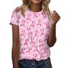 Women's Breast Printed Neck Casual T-Shirt