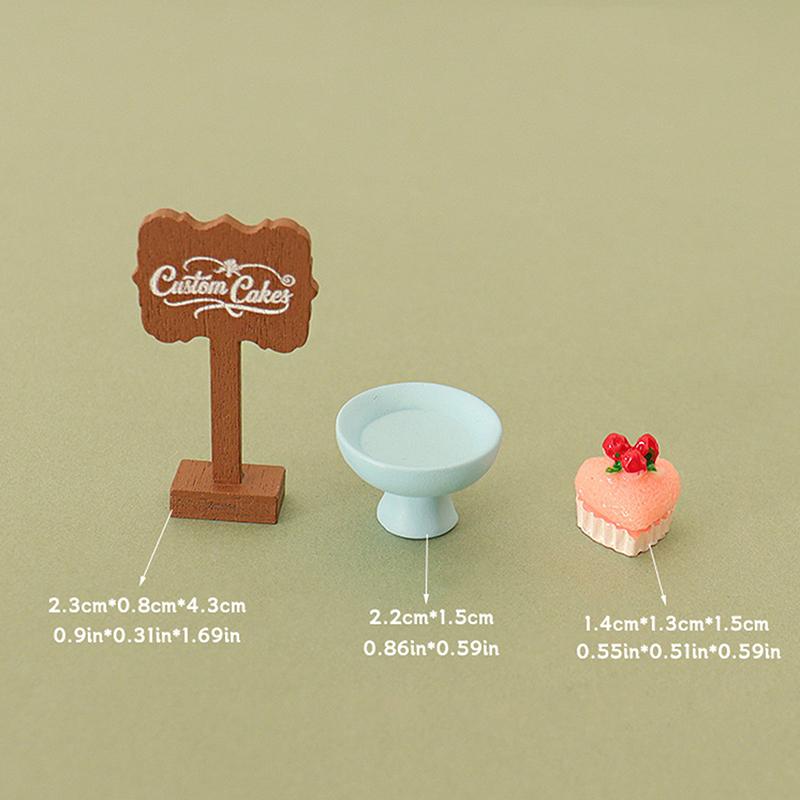 38Styles Dollhouse Miniature Simulation Food Strawberry Waffle Cake Model DIY Kitchen Accessories Resin Dollhouse Decoration