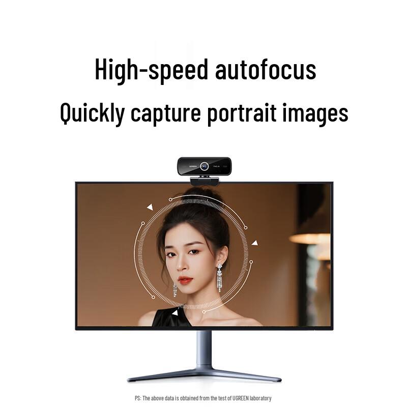 Ugreen 2K HD USB Webcam with Auto Focus & Dual Mics