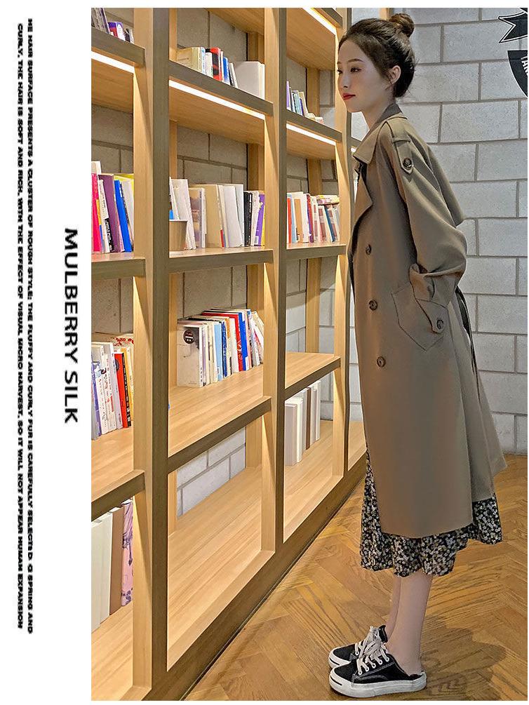 Damen Herbst Midilanger Trenchcoat - 2025 Schlankmachende Überknie-Übergröße Jacke