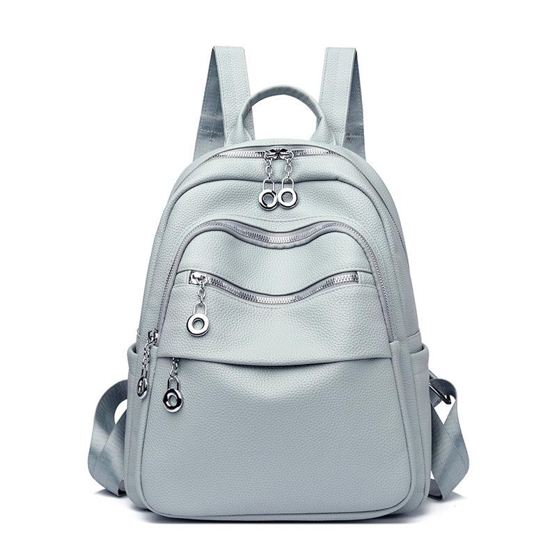 Candy Colored Women's Backpack New Large Capacity PU Bag Women's Backpack Women