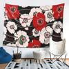 Bold red and white floral tapestry  Enhance your space with vibrant poppy flower design  perfect for home decor