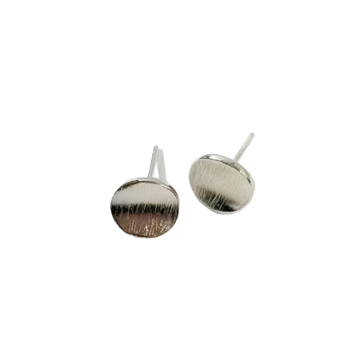 Versatile Circle Recessed Academy Style Earrings серебряный