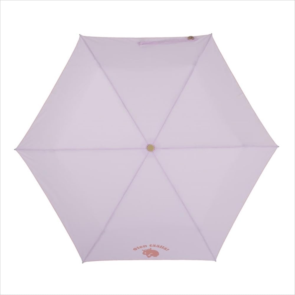 Ogawa Guarda-chuva Dobrável Proteção UV Leve Segurança Manual Nome Bolsa Tote Refletivo Hipopótamo Adequado para Chuva ou 83462 Guarda-chuva Infantil, 50cm, Kukkahippo, Roxo,