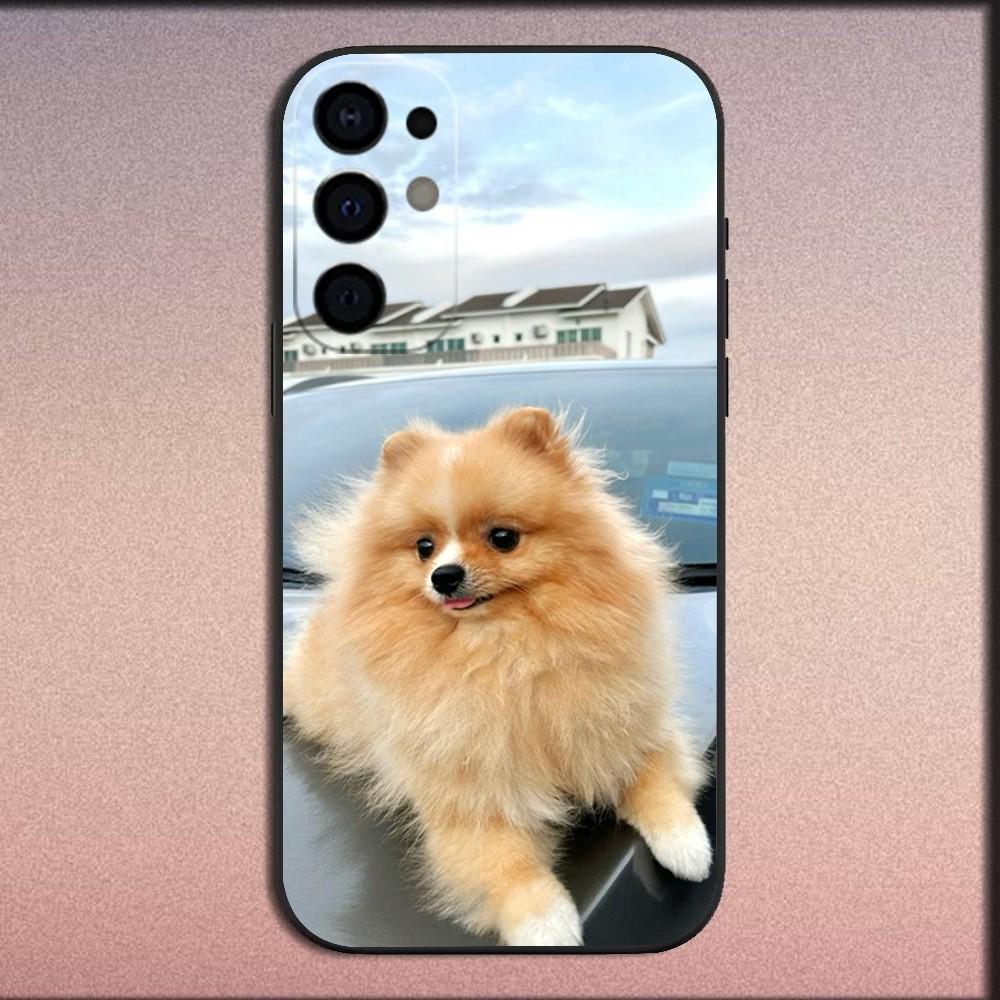 Coque de téléphone pour chien Poméranien pour Samsung S25, S24, S21, S22, S23, S30, Ultra, S20, Plus, Fe, Lite, Note, 10, 9, 5G Housse souple noire