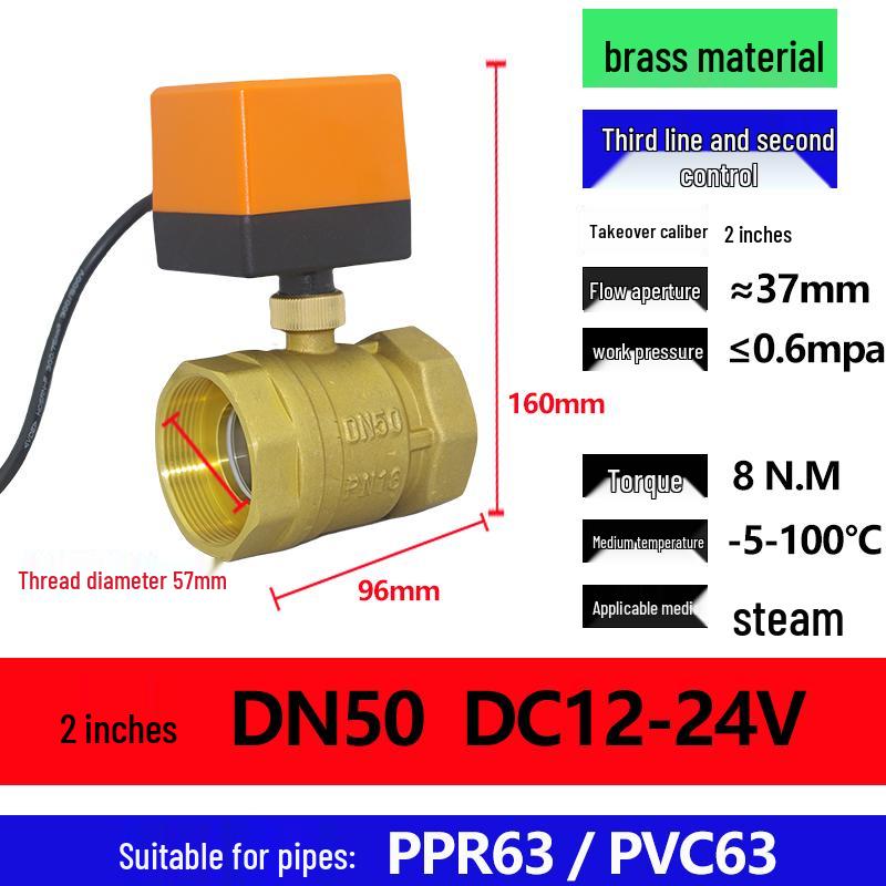 Robinet electric cu bilă plutitoare bidirecțional, 4/6 puncte, DN20/DN25, DC24V/12V