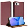 For iPhone 16e Case L-Shaped Grid Pattern Leather Stand Phone Cover with Card Slots