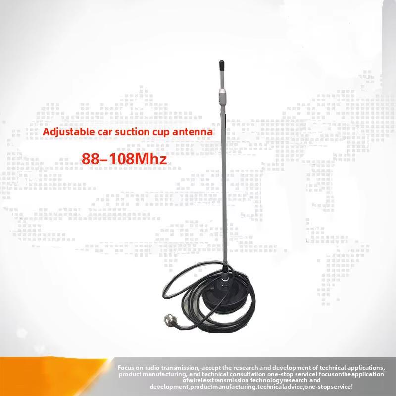 Antena de Carro com Ventosa de Alumínio com Transmissor FM de Frequência Ajustável 88-108MHz