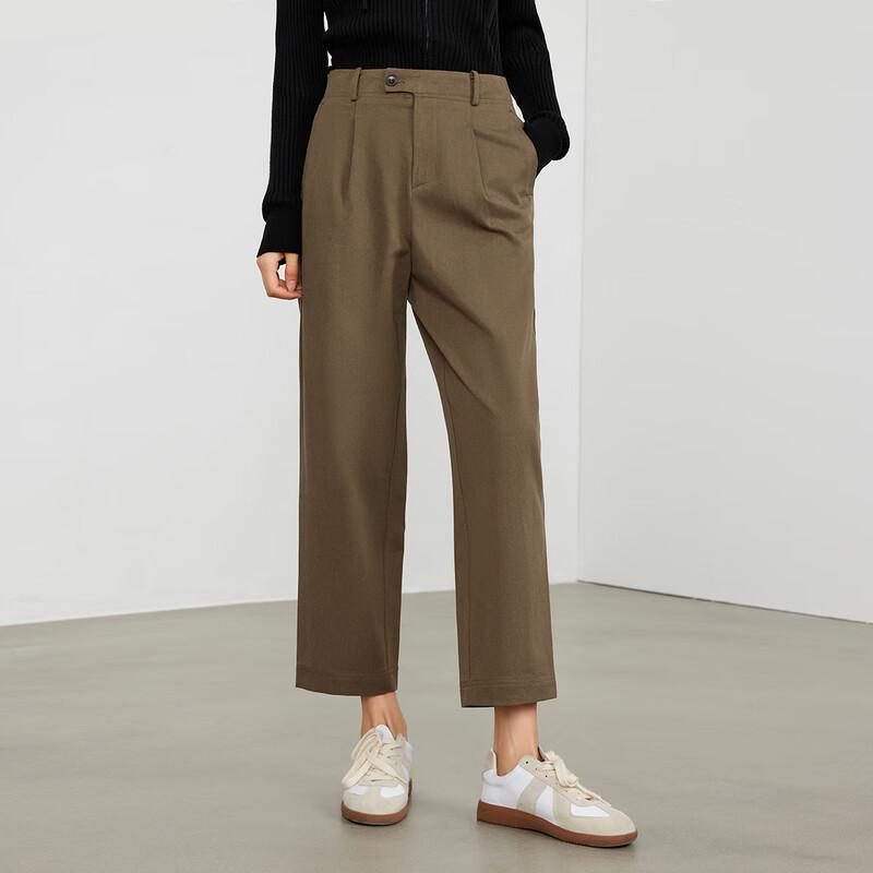Elva' Island Women's Straight-Leg Cropped Suit Pants