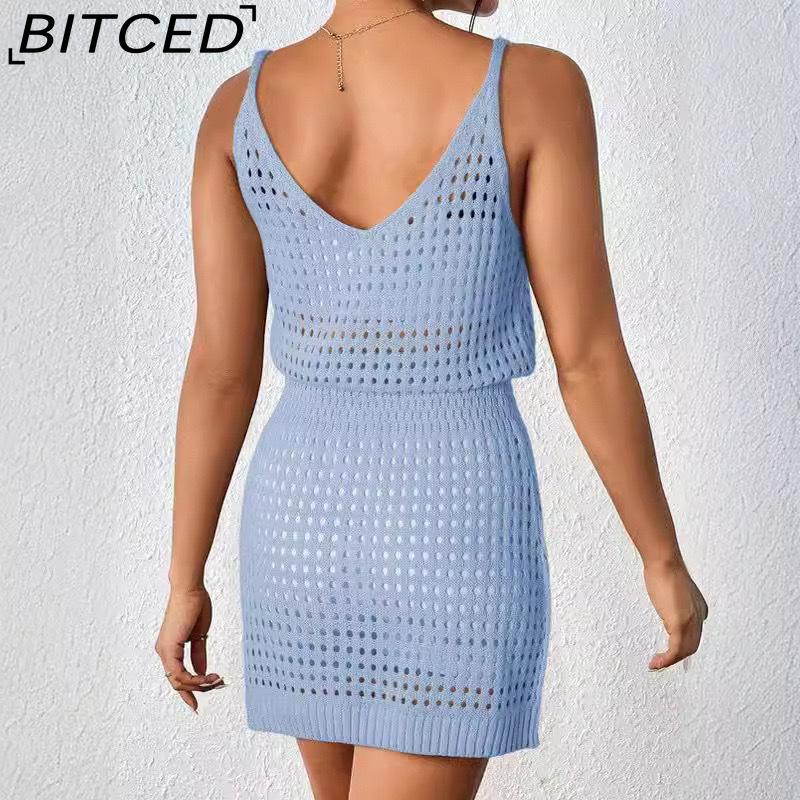 BITCED Sexy Knit Strapless Dress Fitted Strapless Dress Lace-Up Beach Dress