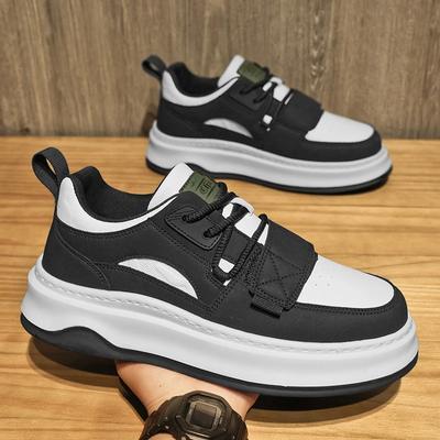 Fashion Genuine Leather Men Outdoor Shoes Fashion Platform Sneakers Casual Leather Vulcanized Shoes Lace Up Antiskid Flat Designer Shoes
