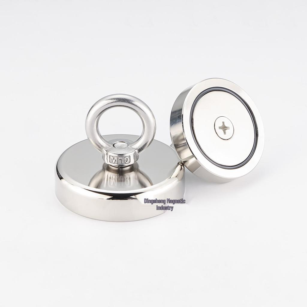 Neodymium Iron Boron Pot Magnet with Strong Magnetic Suction and Lifting Ring for River Dredging