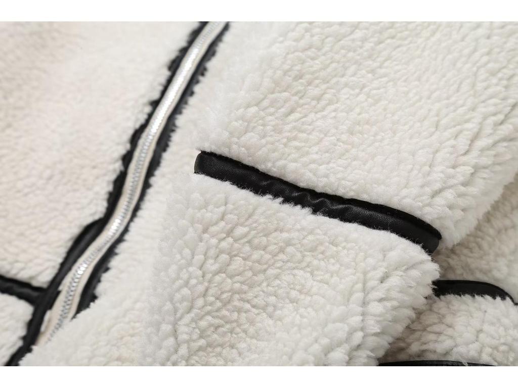 2023 Autumn Y2K Women's Lambswool Spliced One-Piece Jacket - Unique European & American Style