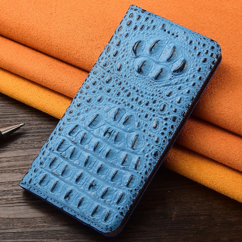 

Чехол для телефона из натуральной кожи с крокодиловым узором для IPhone 17 Pro Max 13 11 12 14 15 16 Pro Max 16 Plus 16E 17Air, откидная обложка-кошелек For iPhone 16 Plus светло-синий