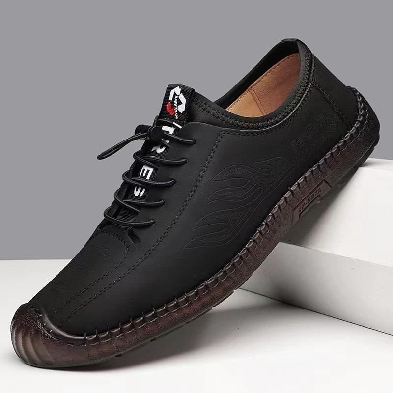 Lace-up Leather Sports and Leisure Shoes Men's Low-top Flat Heel Breathable Wading Men's Shoes Fashion Leather Sandals