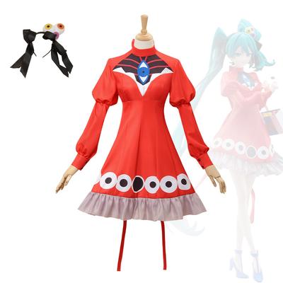Hatsune Miku Scarlet Demon Eye Dress Cosplay Costume Anime Halloween Cosplay Outfit Hot Sale Women Clothing