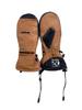 Super Convenient Leather Mitten Gloves for Skiing and Snowboarding Removable Inner (with Lining) (Brown, M)