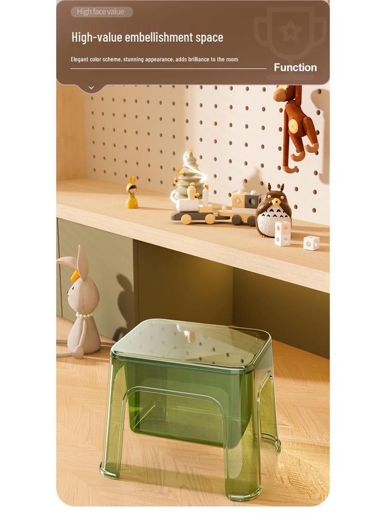 Thickened PET Collapsible Storage Stool for Kids - Small, Simple, and Durable Plastic Chair
