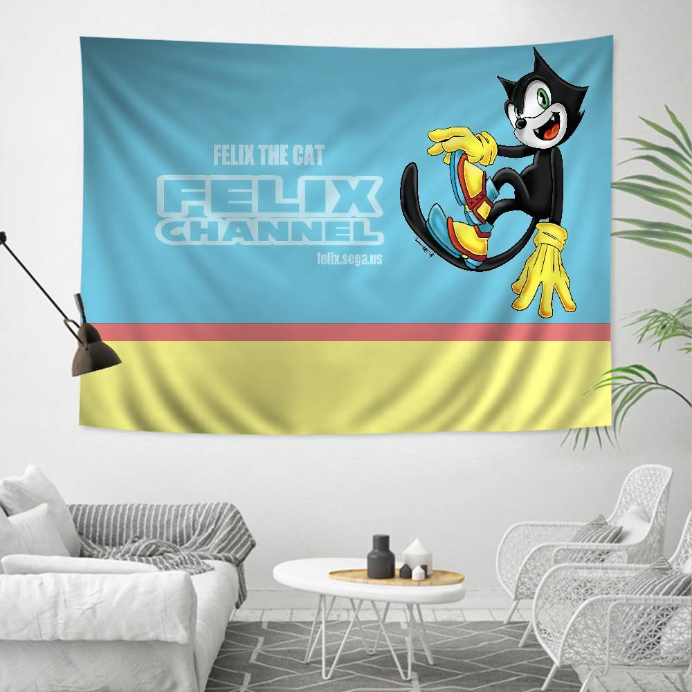 FFelix TThe CCat Cartoon Tapestry Art Science Fiction Room Home Decor Wall Hanging Sheets