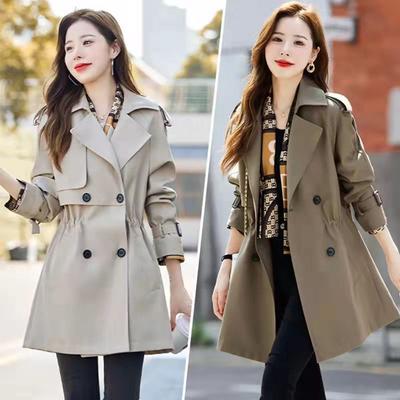 Windbreaker Coat for Women Spring and Autumn 2024 New Mid-length Niche Slim Temperament Casual Coat