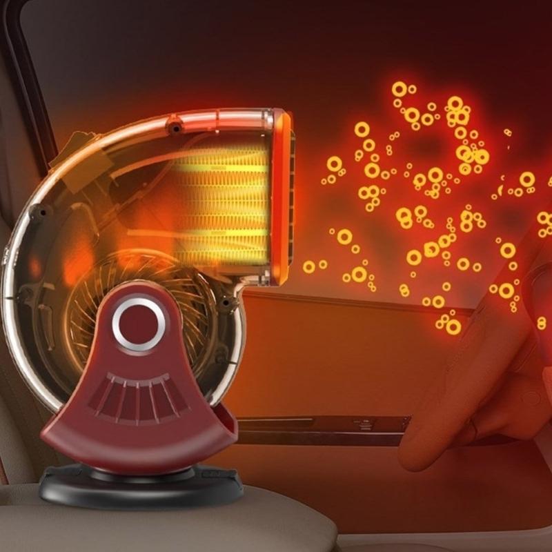 Portable 24V Car Heater Cigarette Lighter Windshield Defroster & Defogger 2 in 1 Fast Heating/Cooling Heater Demister