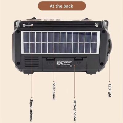 Solar Charging Portable Fm Am Sw Radio Bluetooth 5.2 Speaker Music Player Fm Am Sw Radio Emergency Radio Hand-Crank Charging