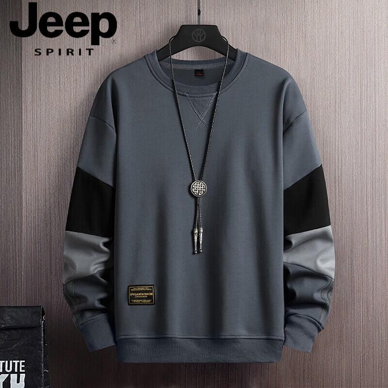 JEEP SPIRIT Men's Loose Round Neck Sweatshirt