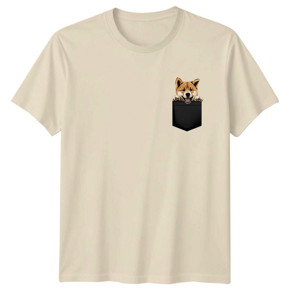 Happy Puppy In Pocket Dogs Animals Unisexs TShirt Unisexs Tee Graphic Unisex Top