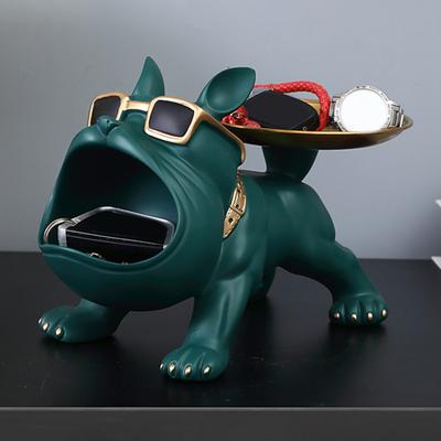 Hund mit großem Maul Figur Schlüsselablage Cartoon Welpe Harz Statue Schmuck Kleinteile Schlüssel Behälter Box Tier Desktop Dekoration Ornament