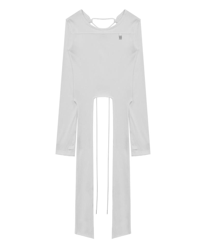 Teulimingbeodeu Back-Less Strap Long Sleeve [ White ]