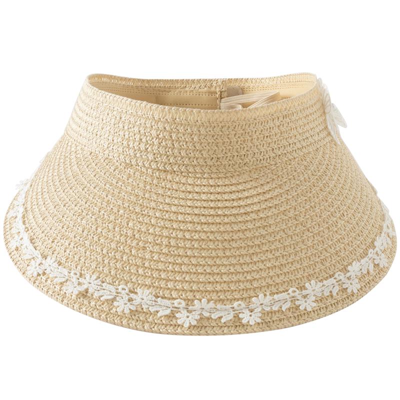DAVE & BELLA Girls  Summer Woven Straw Sun Visor Hat