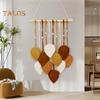 Leaf Macrame Tapestry Bohemian Wall Hanging Ornament Handmade Macrame Home Decoration for Living Room Bedroom Corridor