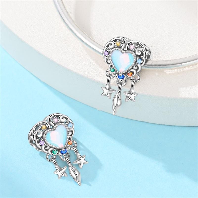 Fit Original Bangles Copper Charms Beads Dreamy Blue Ocean Style Dreamcatcher Charms Fine Diy Jewelry Birthday Gift